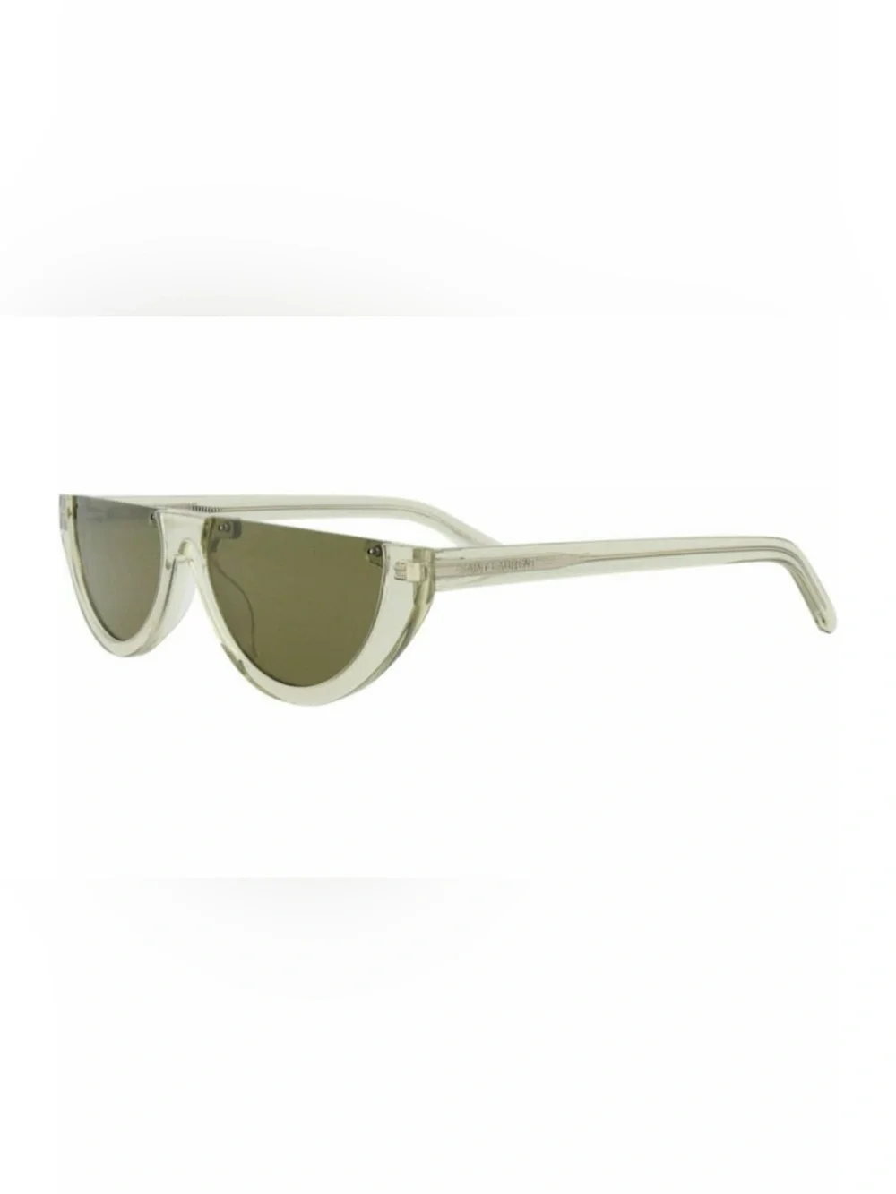 Saint Laurent Half Moon Acetate Clear Frame Olive Lens